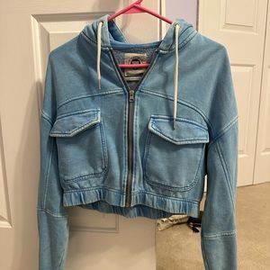 Urban outfitters cropped zip up hoodie